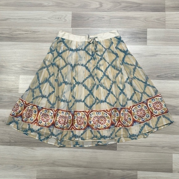 Banana Republic Brans Size 4 Yellow, Blue, Orange Patterned, Floral Maxi Skirt - Picture 1 of 8